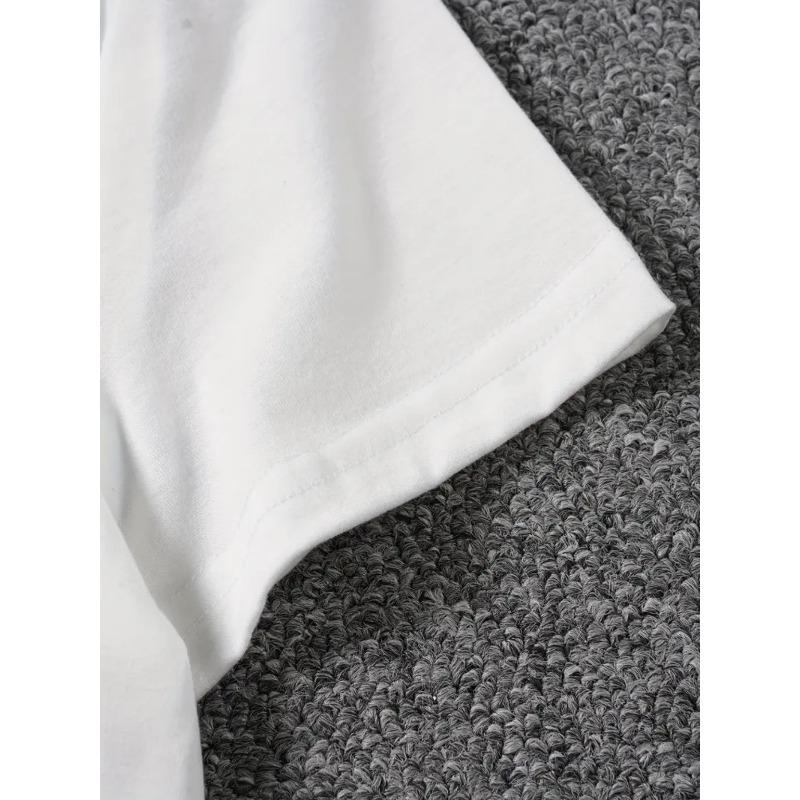 European size Hand-painted piglet print white t-shirt casual graffiti style pink piglet cute and artistic sense of daily casual wear preferred