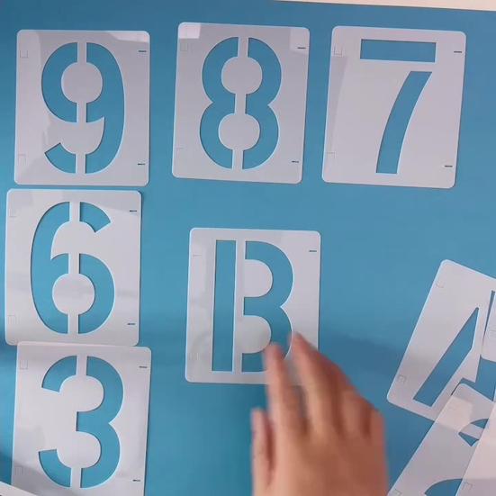 Bokstavsjabloner og tall PET gjenbrukbare maler for DIY kunsthåndverk 26 bokstaver 10 tall Omfattende sjablonsett for tre stoff skilt