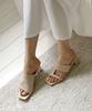 Gisse Genuine Leather Square Cutting Slippers Gis-40258