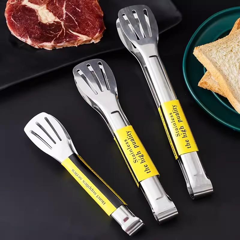 Stainless Steel Food Clip Kitchen Barbecue Fried Steak Household Anti-Scald Bread Food Thickened Dish