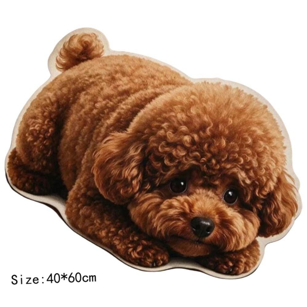 2D Home Decor Carpet Non-Slip Cartoon Carpet Cute Dog-Shaped Area Rug  Living Rooms