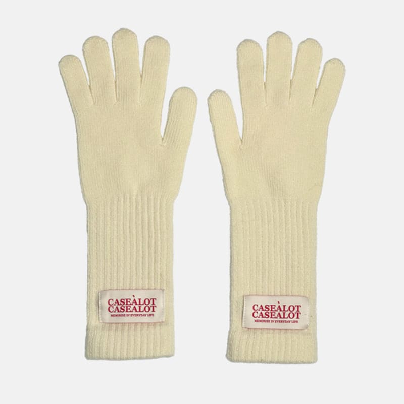 CASE A LOT FINGERHOLE KNIT GLOVES - IVORY