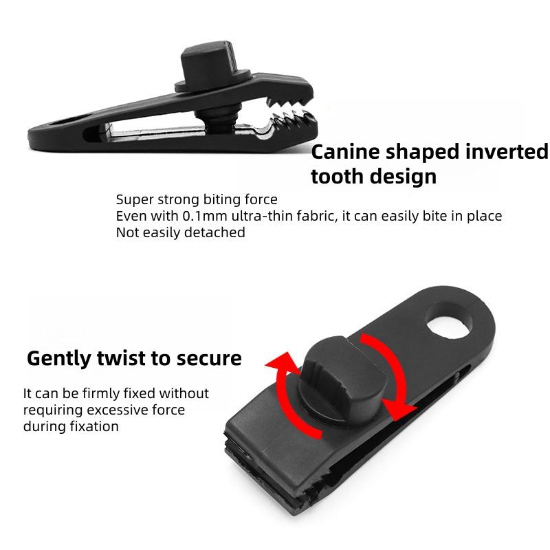 Zeltklemme, Outdoor-Planenklemme, feste Kunststoffschnalle, Kunststoffzubehör, verstärkte Zeltklemme, winddichte Klemme