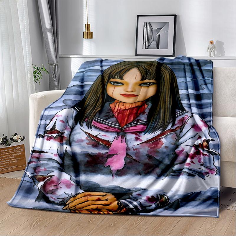 Horror Junji Ito Tomie Kawakami Ghost cartoon Soft Blankets,Throw Blanket Comfortable Blanket for Picnic Beds Sofa Home Bedroom