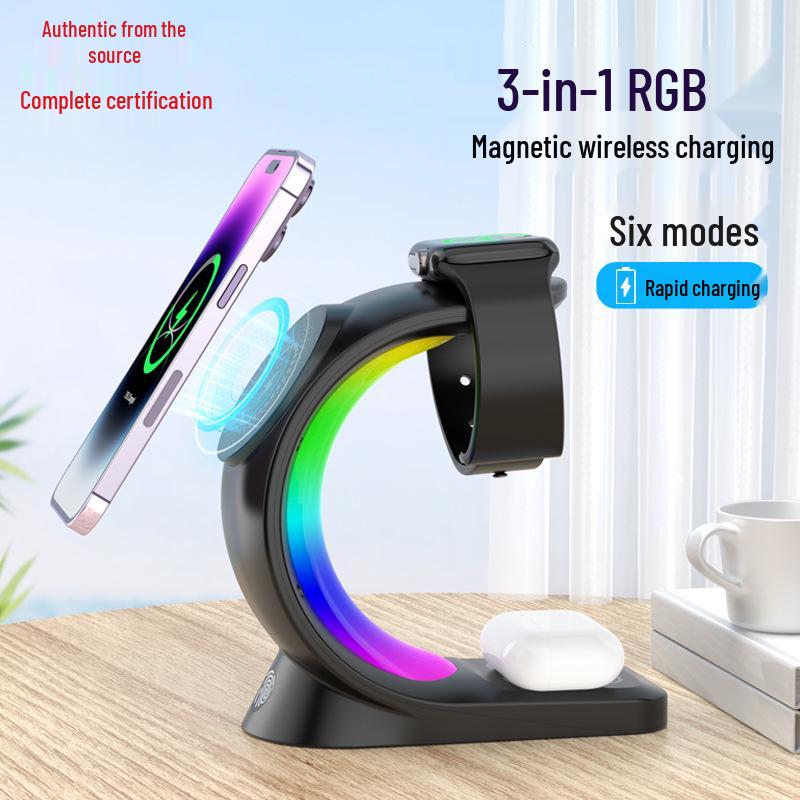 3-in-1 Wireless Charger Stand with Apple MagSafe Compatibility