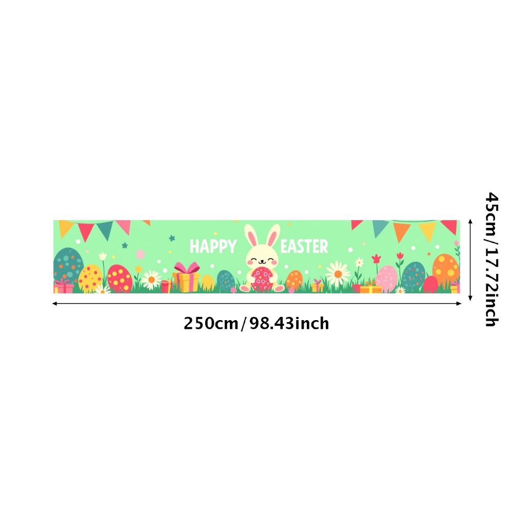 

Happy Easter Banner Bunny Ears With Colorful Eggs Butterflies Backdrop Decorations Spring Celebration Background Party Supplies