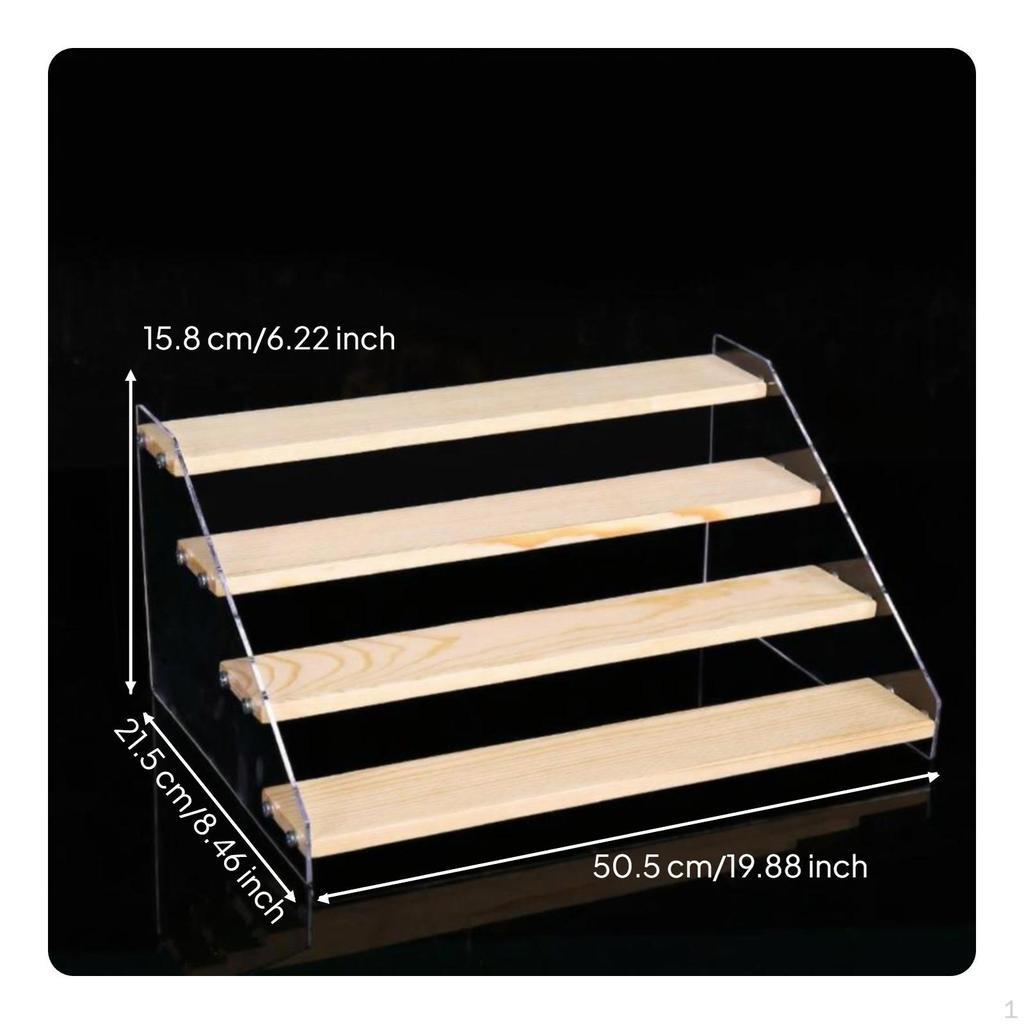 Nail Polish Display Rack, Wooden Acrylic MultiTier Organizer, Makeup Storage Shelf for Salon,
