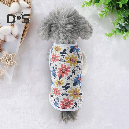 Pet Vest Puppy Shirt Breathable Soft Fabric Wear-Resistant Cute Summer Dog Clothes Printed Pet T-Shirt