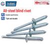 GUWANJI Carbon Steel Galvanized Open-End Flat Round Head Blind Rivets