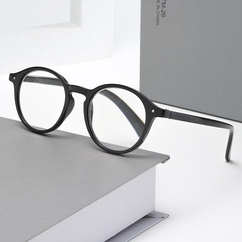 Retro Reading Glasses Women Ultralight Ellipse Frame Mens Glasses Blue Light Glasses Presbyopia EyeGlasses