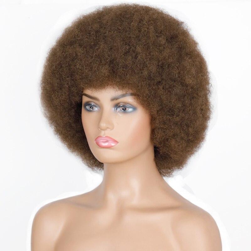 

XINRAN афро женский модный короткий курчавый вьющийся парик с челкой из синтетического волокна коричневый, черный, светлый цвет, короткий вьющийся парик, повседневная одежда P18/613