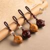 Rosewood Handle Pot Car Key Pendant Teapot Keychain for Men