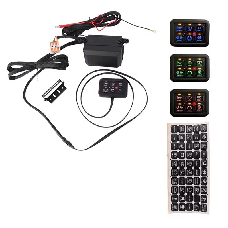 Powerful For Boat UTV Caravan 12V LED 6 Gang Switch Panel Circuit Control Relay System Box Slim Touch Control Panel