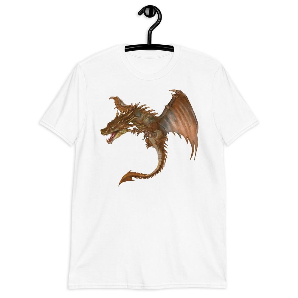 

Унисекс футболка с коротким рукавом с драконом | Футболка с мифическим существом | Фэнтезийная футболка с графикой 3XL