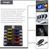 Universal 10 Way Fuse Box Block Fuse Holder Box Car Vehicle Circuit Automotive Car Fuse Accessory Tool