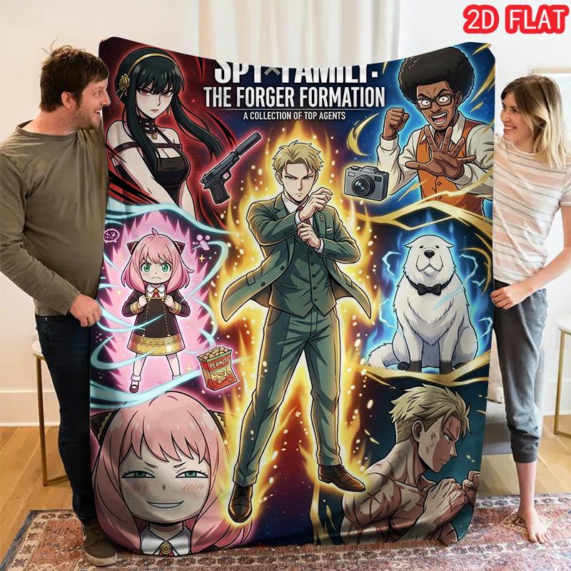 Spy Fake Family Print Flanelldecke, Hohe Qualität, Bequem für alle Jahreszeiten, Heimdekoration, Wärme und Komfort
