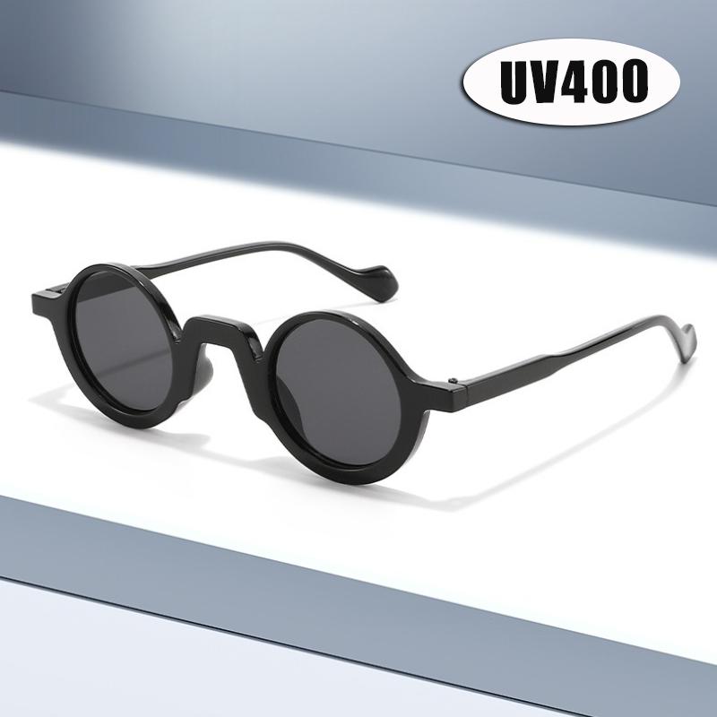 Men Women Round Frame UV400 Sunglasses Retro Fashion Trend Outdoor Eye Protection Neutral Color Glasses