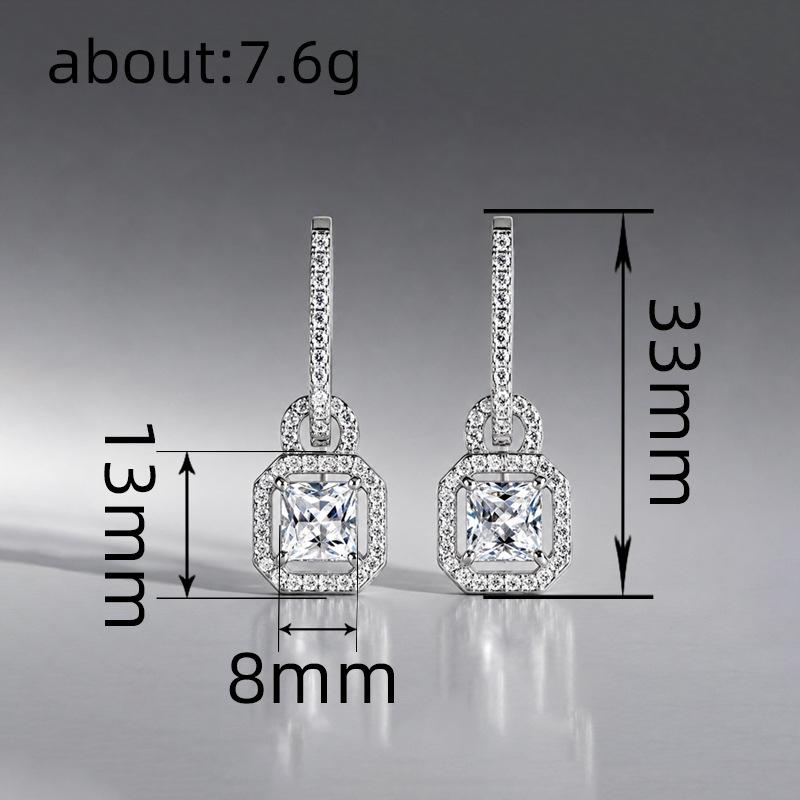 European and American simple earrings, micro-inlaid zircon temperament earrings, classic versatile daily high-end accessories
