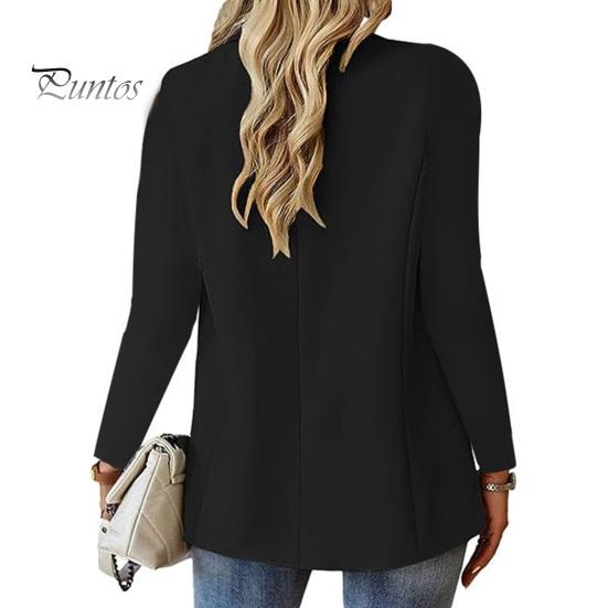 Fall Coat For Women Suit Lapel Long Sleeve Single Button Jacket Casual with Flap Pockets Solid Color Work Office Business Outerwear Versatile