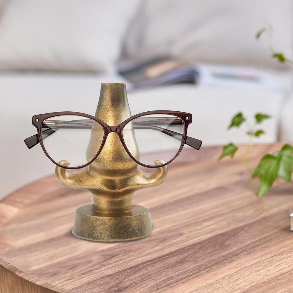 Funny Eyeglasses Stand Nose Shape Nose Resin Sculpture Desktop Glasses Holder Home Decoration