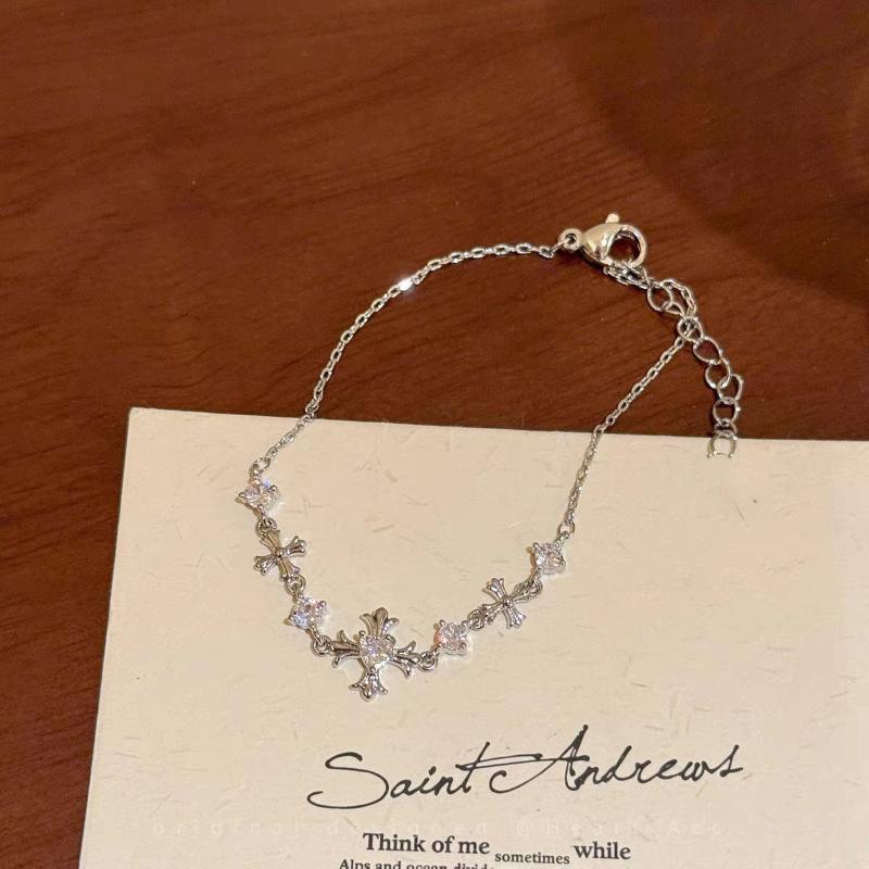 Zinc Alloy Bracelet Sparkling Zircon Flower Bracelet Handmade Bracelet Alloy For Daily Wear Fashion Accessory Party