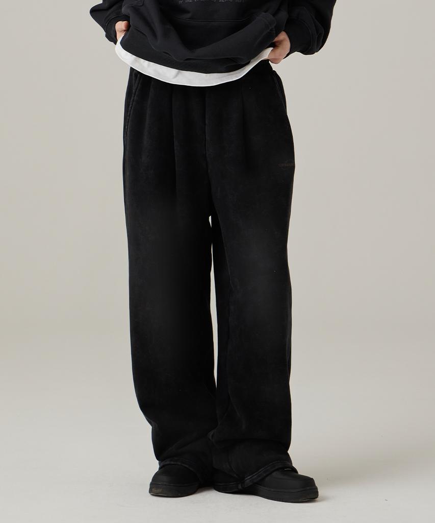 URBANAGE Pigment Wash Signature Wide Sweatpants Vintage Black