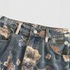 2026 Spring/Summer Women's Retro Printed Wide-Leg Jeans