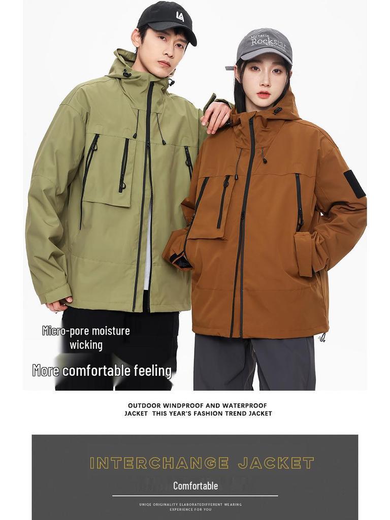 2024 Korean Style Windbreaker Jacket for Men & Women - Casual Outdoor Spring/Autumn Sportswear