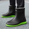 Fashion Fashion Men's Rain Boots Winter Cotton Warm Work Boots Men Wear-resistant Outdoor Work Rubber Boot Waterproo Boot Fishing Shoes