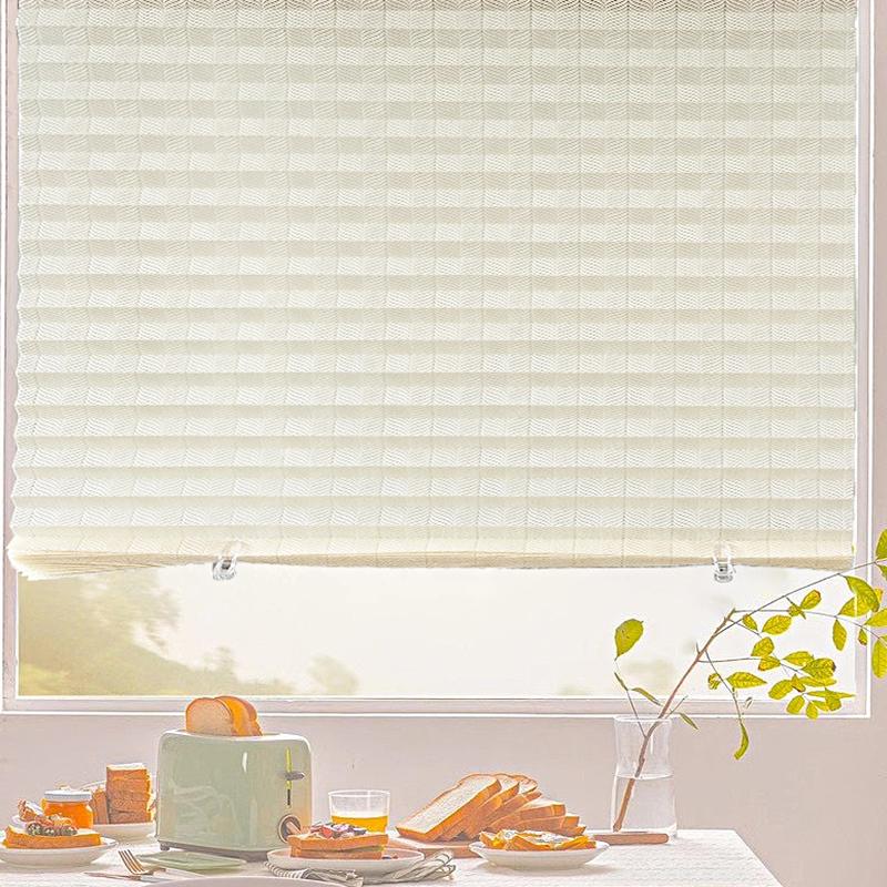 1PC Self-Adhesive Blinds Simple Polyester Curtain Window Paper Blinds Leaf Pleated Curtain Non-Woven 60/90x180cm