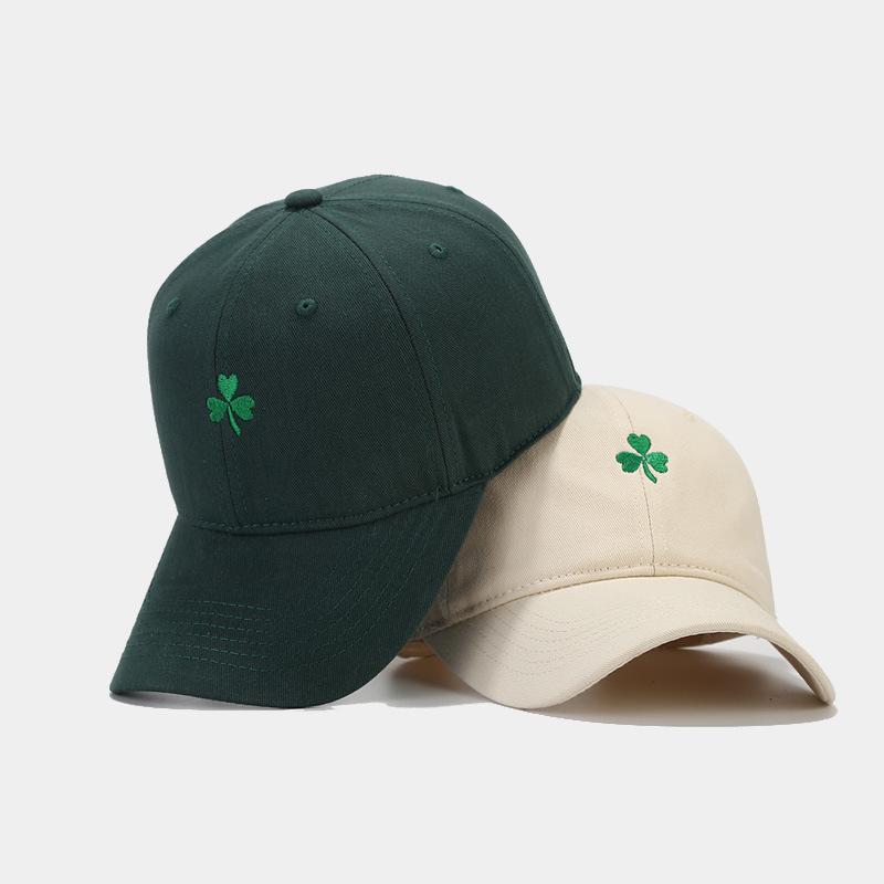 New Clover Embroidery Soft Top Baseball Cap Men's Personality Versatile Cap Women's Fashion Sunscreen Hat