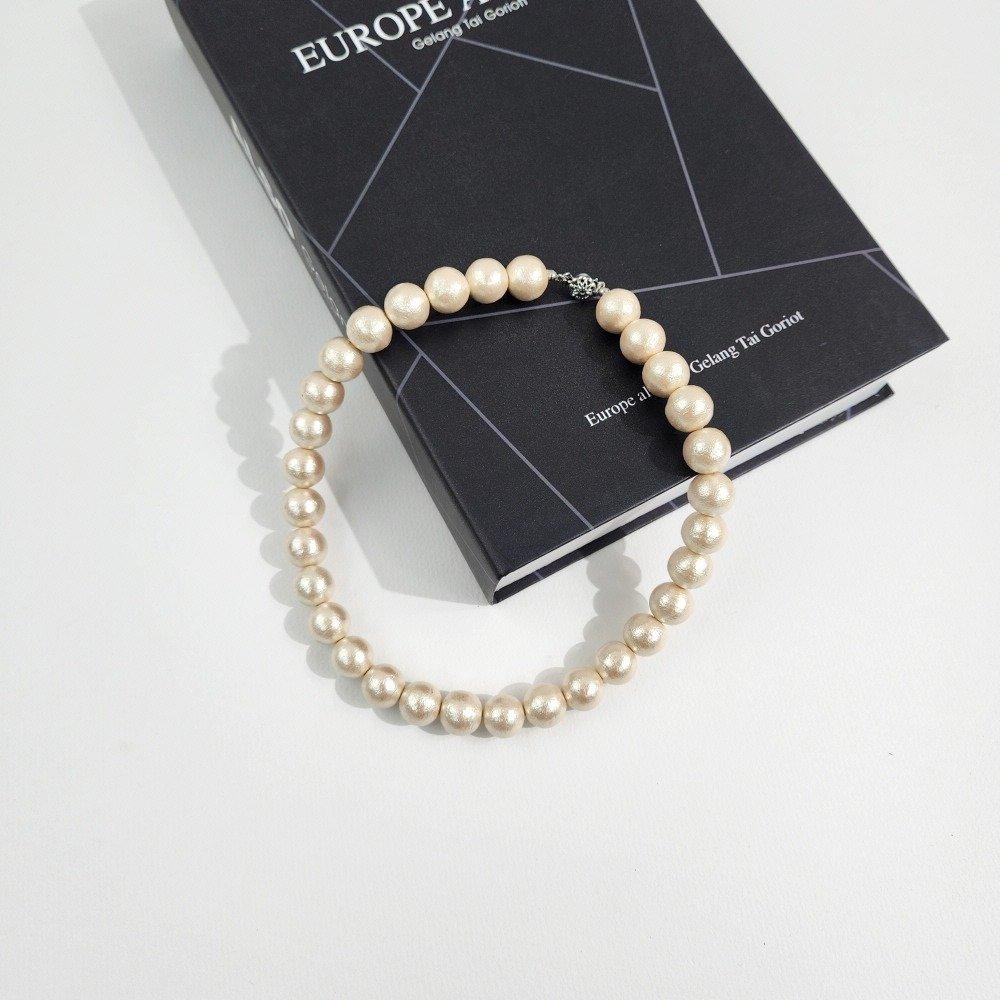 

14mm Japanese high-quality cotton pearl necklace, luxury choker jewelry, fashion necklace 986-1