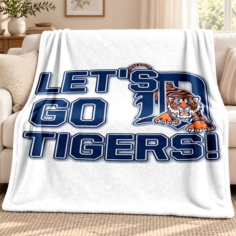 Detroit Tigers Blanket Flannel Blanket Soft Cozy Plush Throw for Sofa Bed Lightweight Home Decoration Outdoor Camping