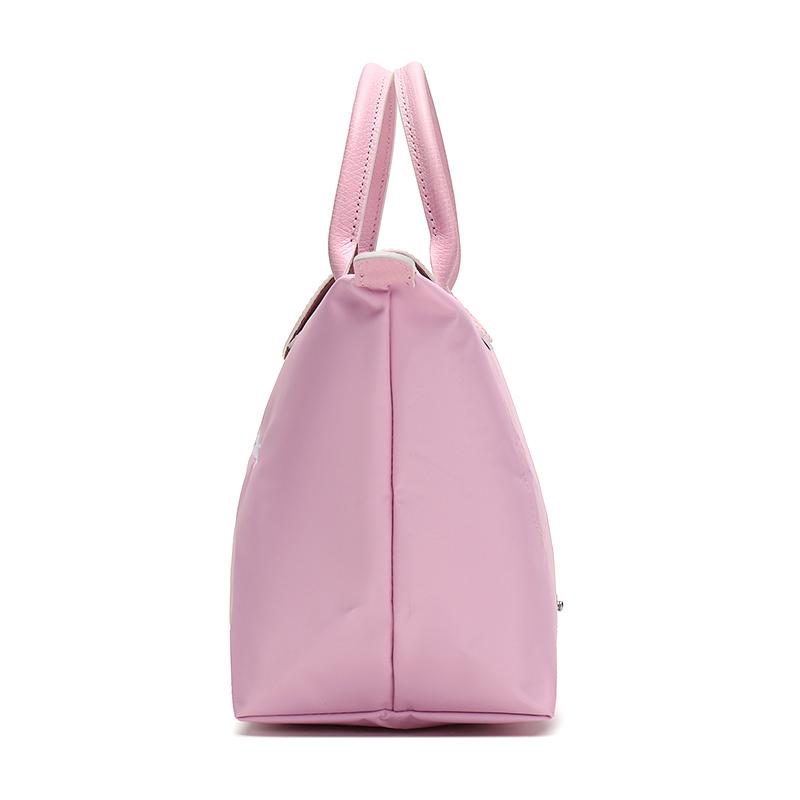 Longchamp Le Pliage Club 23 Solid Color Short Handle Foldable Fabric Canvas Tote Bag Women tote bag Pink 1621619P36
