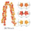 200CM Herbst Künstlicher Ahornblattkranz Gefälschte Blattpflanze Ranke Heimdeko Garten Halloween Wand Außen Türen Fenster Dekoration