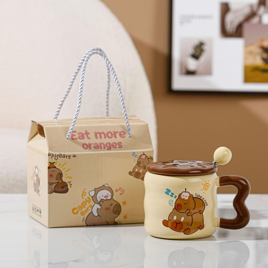 Kapibala Mug Internet Celebrity Capybara Cup Cute Cartoon Ceramic Water Cup Milk Fufu Coffee Cup Souvenir