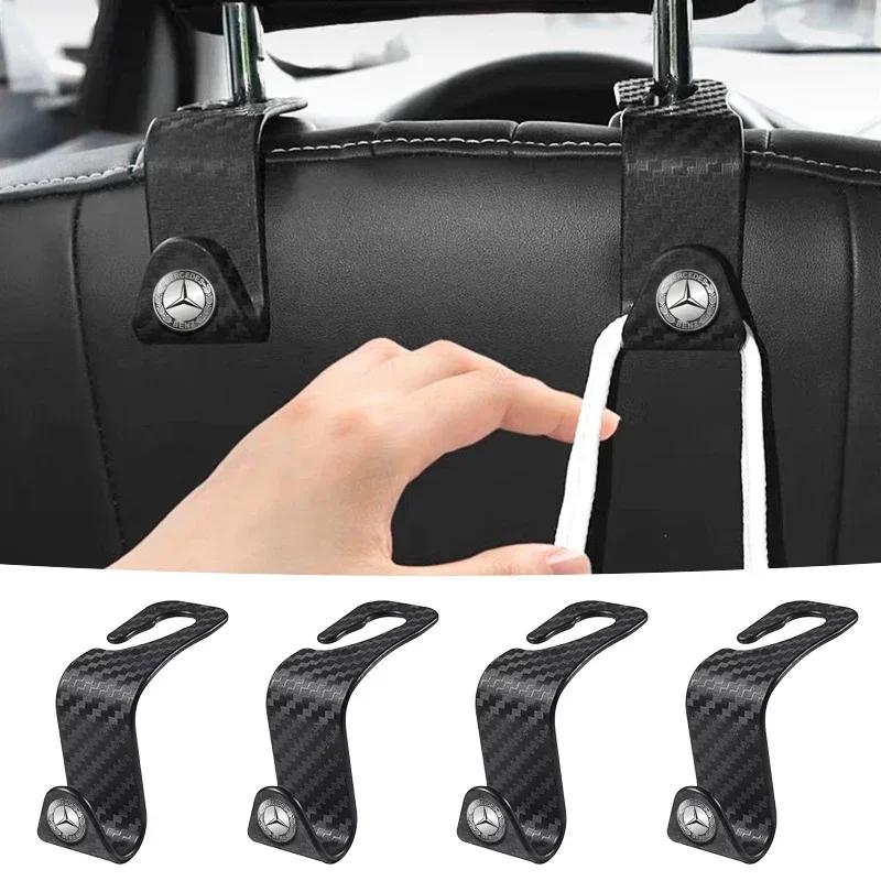 Kohlefaser Auto Rücksitz Haken Aufhänger Aufbewahrung Organizer Haken Für Mercedes Benz AMG W204 W205 W211 W212 W213 W176 GLA CLA
