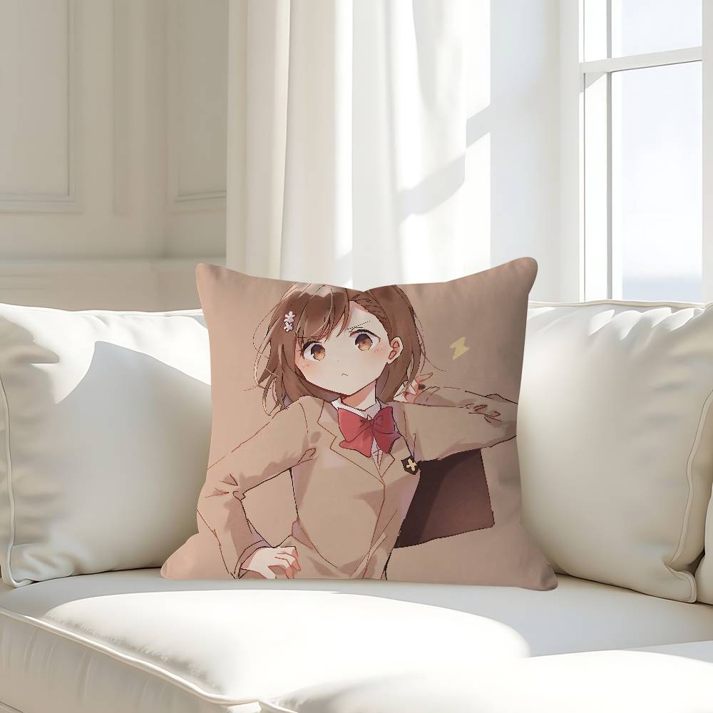

A-A Certain Scientific Railgun Pillow Case Removable Washable Cushion Cover – All-Season Soft Linen 16x16Inch