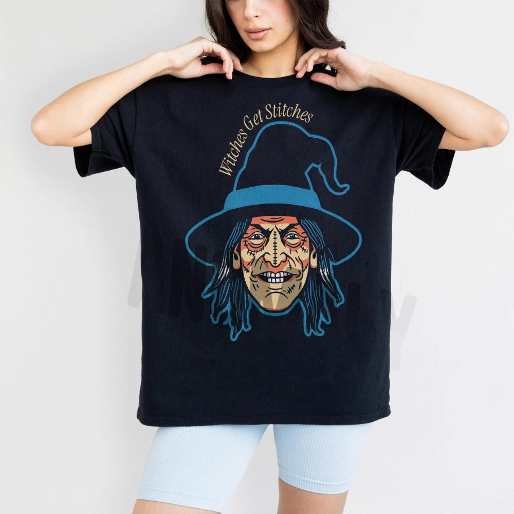 Witch TEE Get Stitches Gothic Y2k Top Women Clothes Graphic T Shirts