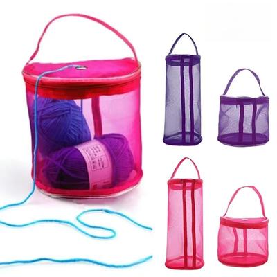 Tragbare Garnaufbewahrungstasche Hohlmaschen Strickwolle Garnbeutel Häkelgarn Handtaschen-Organizer Webwerkzeuge Nähzubehör