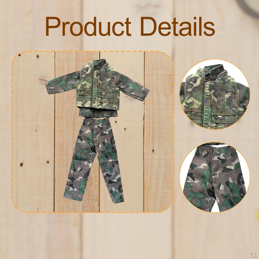 1/6 Long Sleeve Top Outfit Mini Training Vest Retro Cosplay Casual Clothes Dress up for 12"