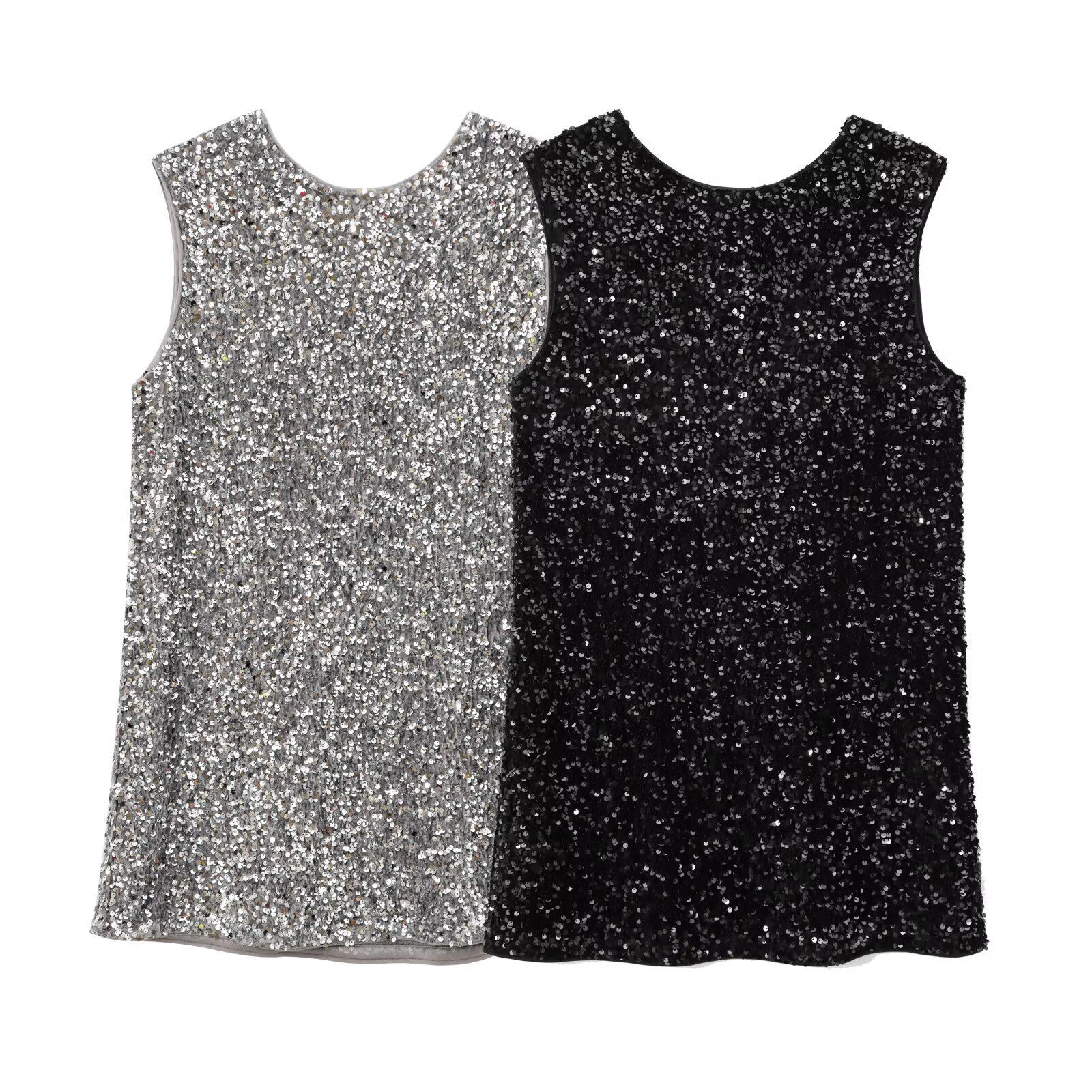 

Spring 2025 Women s Sequin Dress with Versatile Bow Design Large