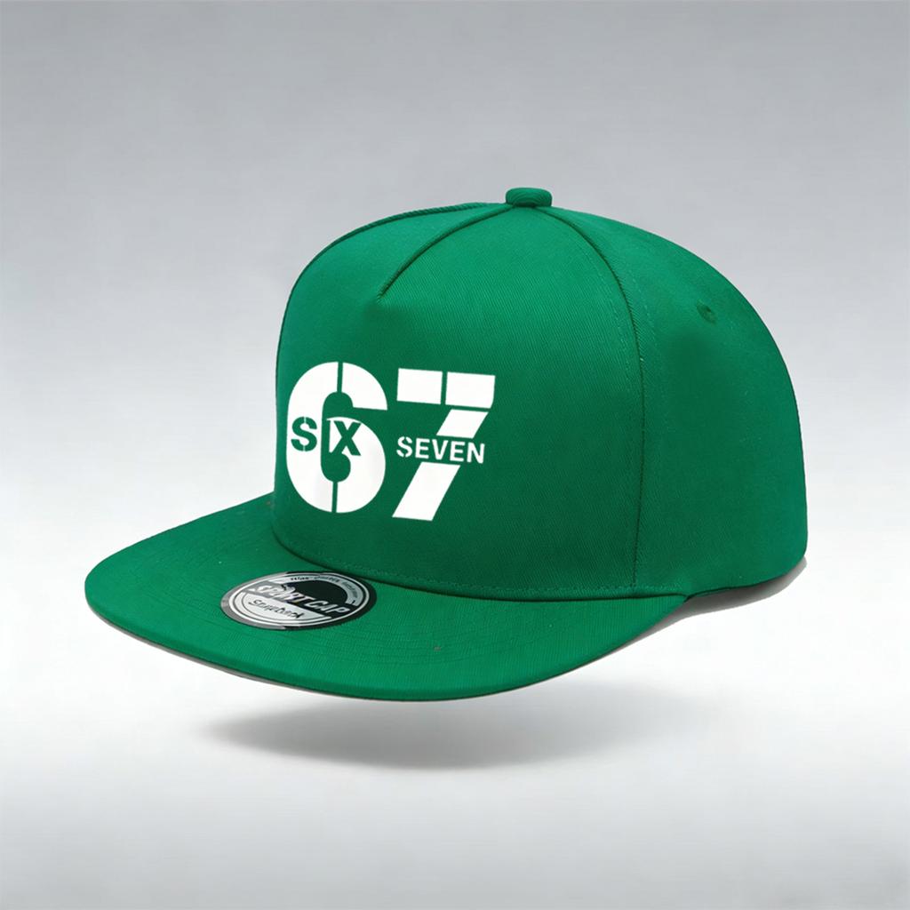 1/2 STKS Y2K 67 Platte Rand Hoed, SIX SEVEN Geometrisch Print, Ademend, Streetwear Esthetiek Pet