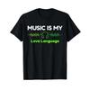 Music Is My Love Language Headphones Heartbeat Lover T Shirt Vintage Washed Breathable Comfortable Slightly Designer Clothes