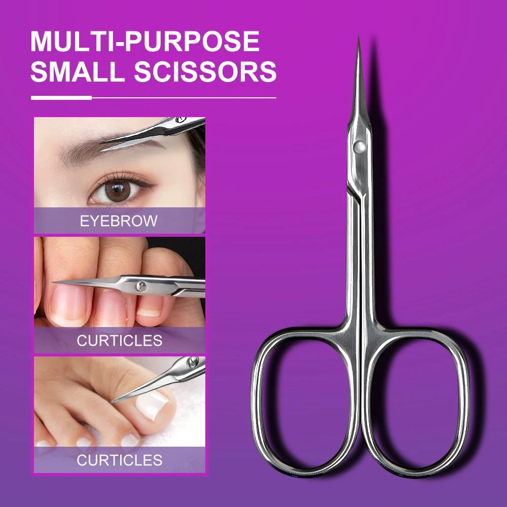 Russian Curved Tip Manicure Cuticle Scissors Professional Stainless Steel Nail Cartilage Scissors Cutter Nail Cuticle Nippers