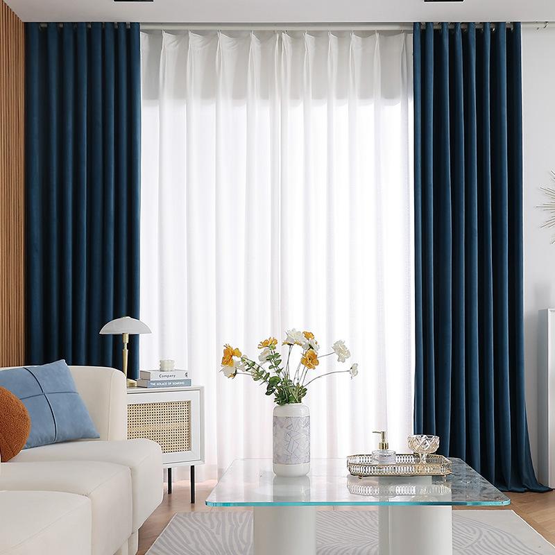 French Retro Light Luxury Australian Cashmere Full Blackout Curtains Fabric Heat Insulation Sun Protection Bedroom Living Room Curtains