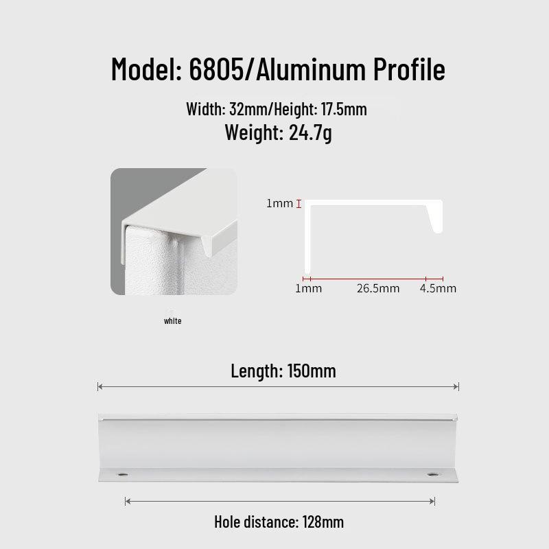 Modern Minimalist Black Invisible Handle for Cabinet Doors and Drawers