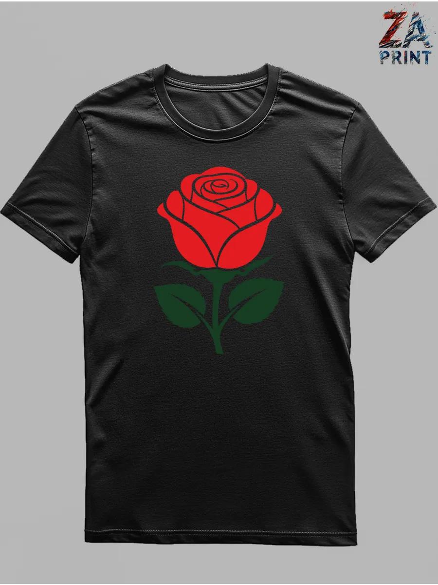 Классическая футболка с принтом роз S