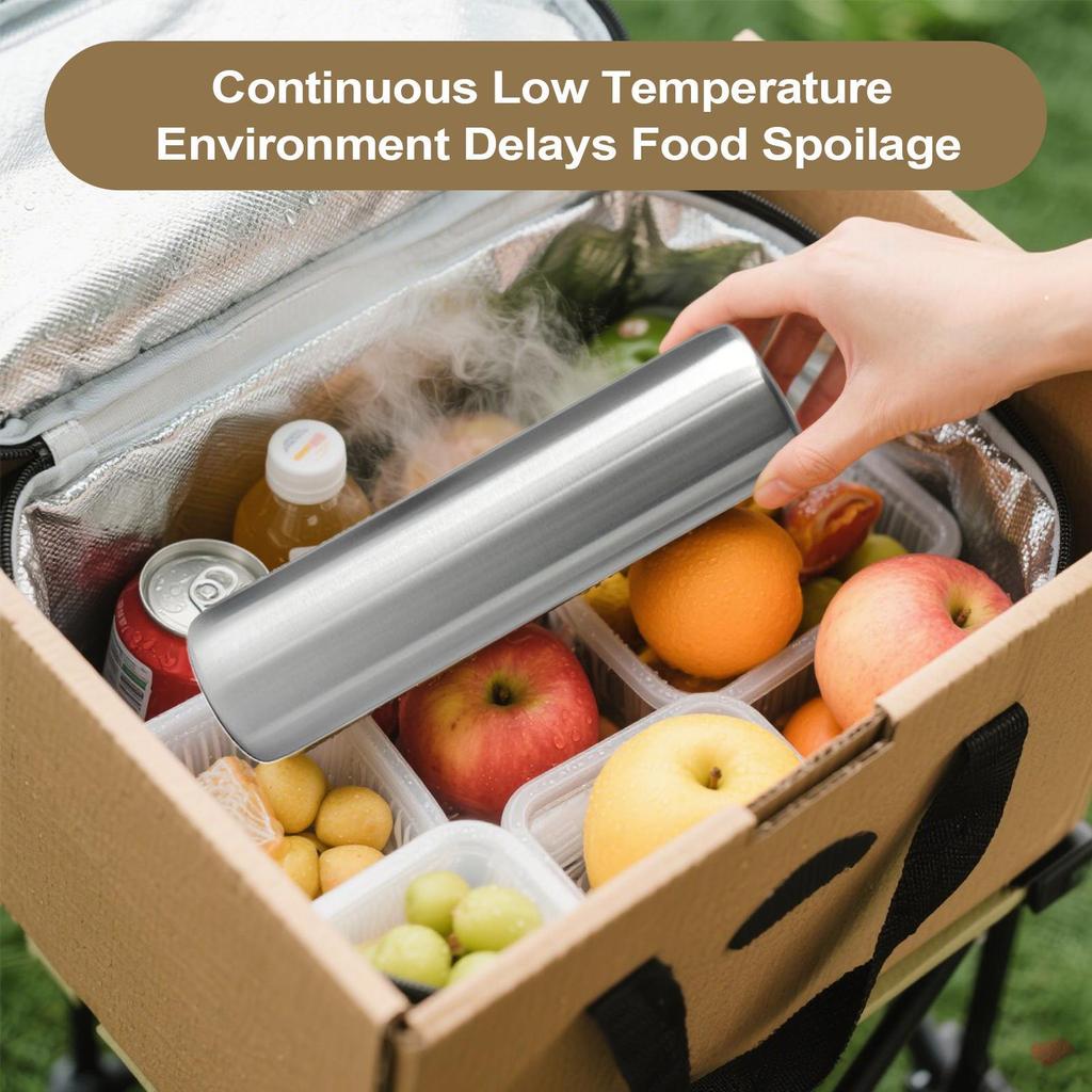 Stainless Steel Ice Cubes Stainless Steel Cylinder Ice Packs Portable Coolers Rapid Freezing Metal Freezer for Coffee Kitchen