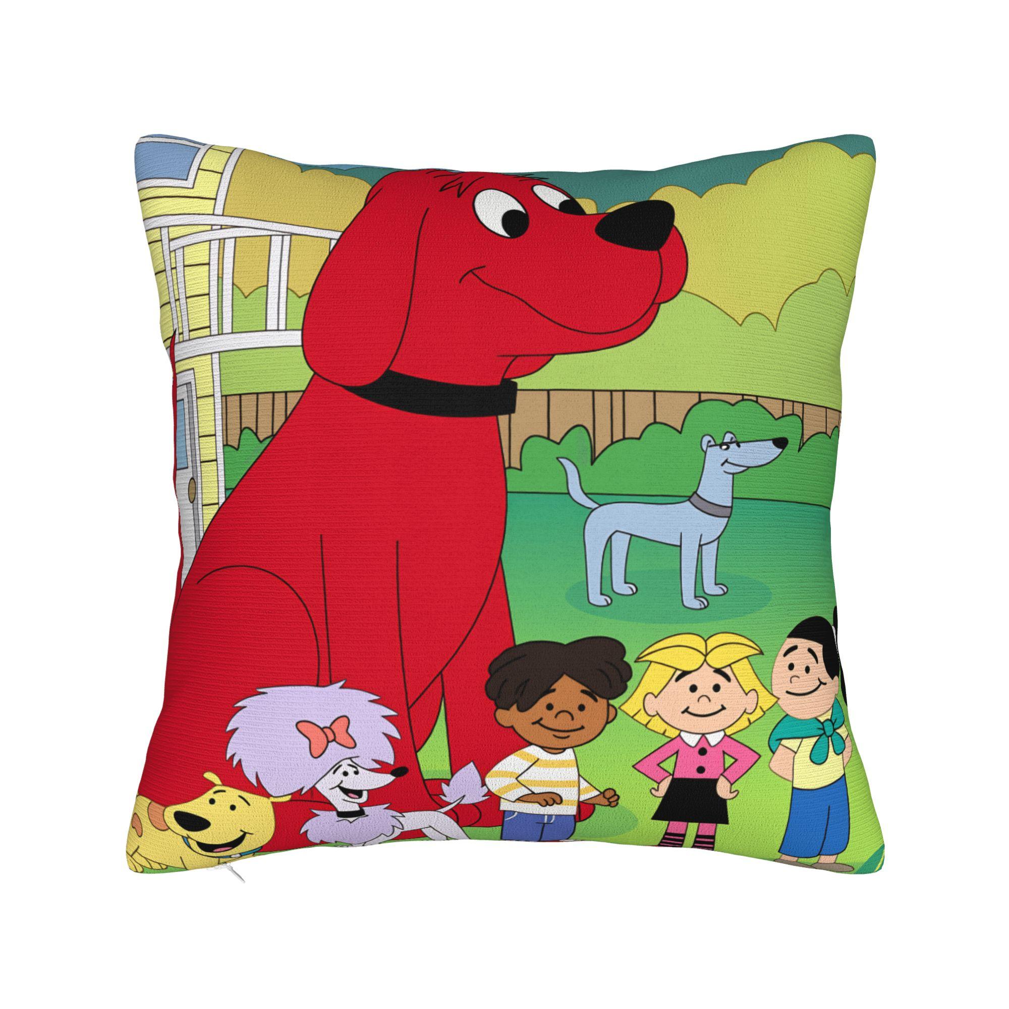 C-Clifford the Big Red Dog Pillow Case  Design Pillow Cover Novelty Pillowcases For Sofa Bedroom Home Decor 12x12Inch